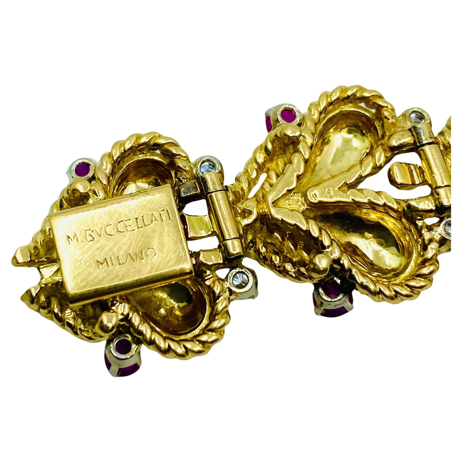 Mario Buccellati Gold Heart Design Bracelet with Gemstones - 6