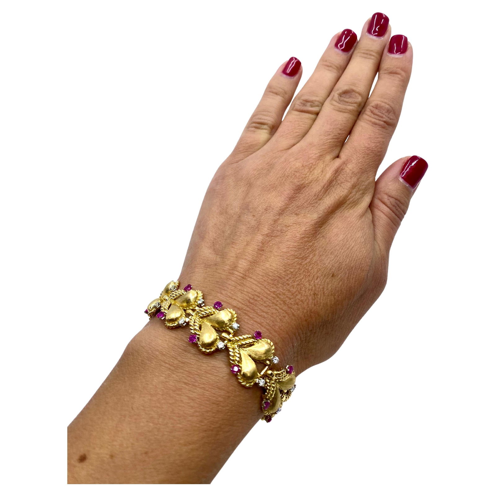 Mario Buccellati Gold Heart Design Bracelet with Gemstones - 9