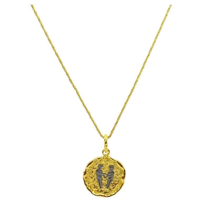 Chaumet Gemini Zodiac Pendant White Yellow Gold Necklace - 7