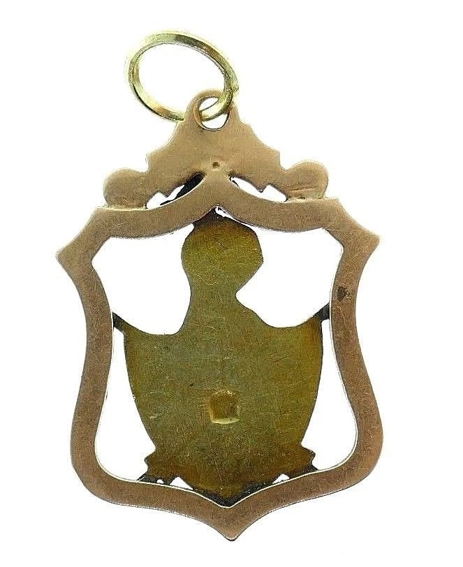 Antique 14k Yellow Rose Gold Knights of Pythias Enamel Charm Pendant - 2