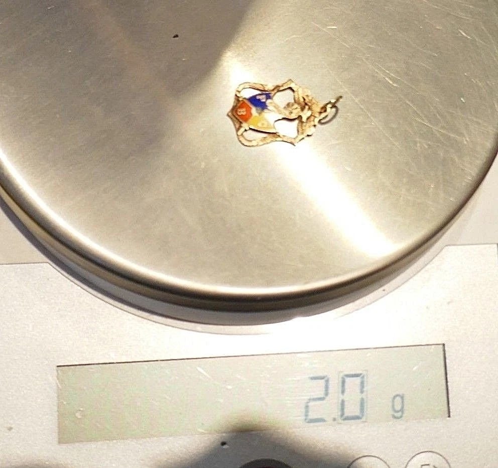 Antique 14k Yellow Rose Gold Knights of Pythias Enamel Charm Pendant - 5