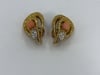Mauboussin Paris 18k Hammered Gold Diamond Coral Earrings - 19