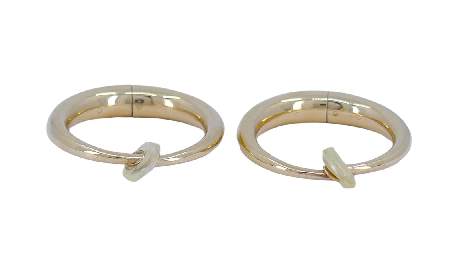 Vintage Yellow 14k Gold Hoop Clip-on Earrings - 5