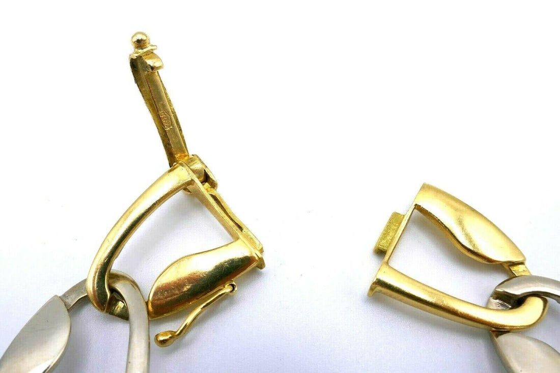 Vintage 18k Two-Tone Gold Link Bracelet - 2