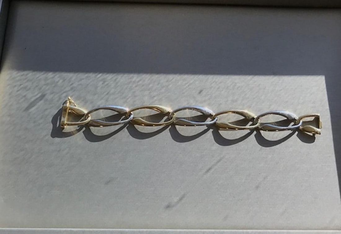 Vintage 18k Two-Tone Gold Link Bracelet - 6