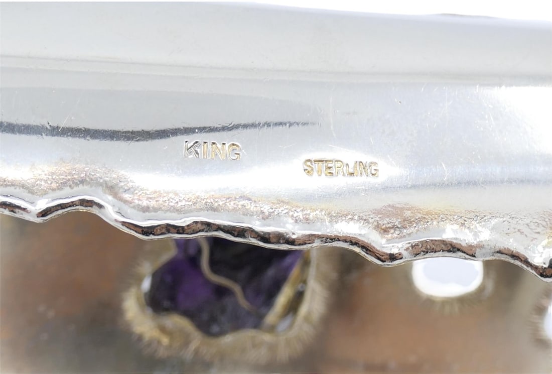 Arthur King Silver Amethyst Cuff Bracelet - 15