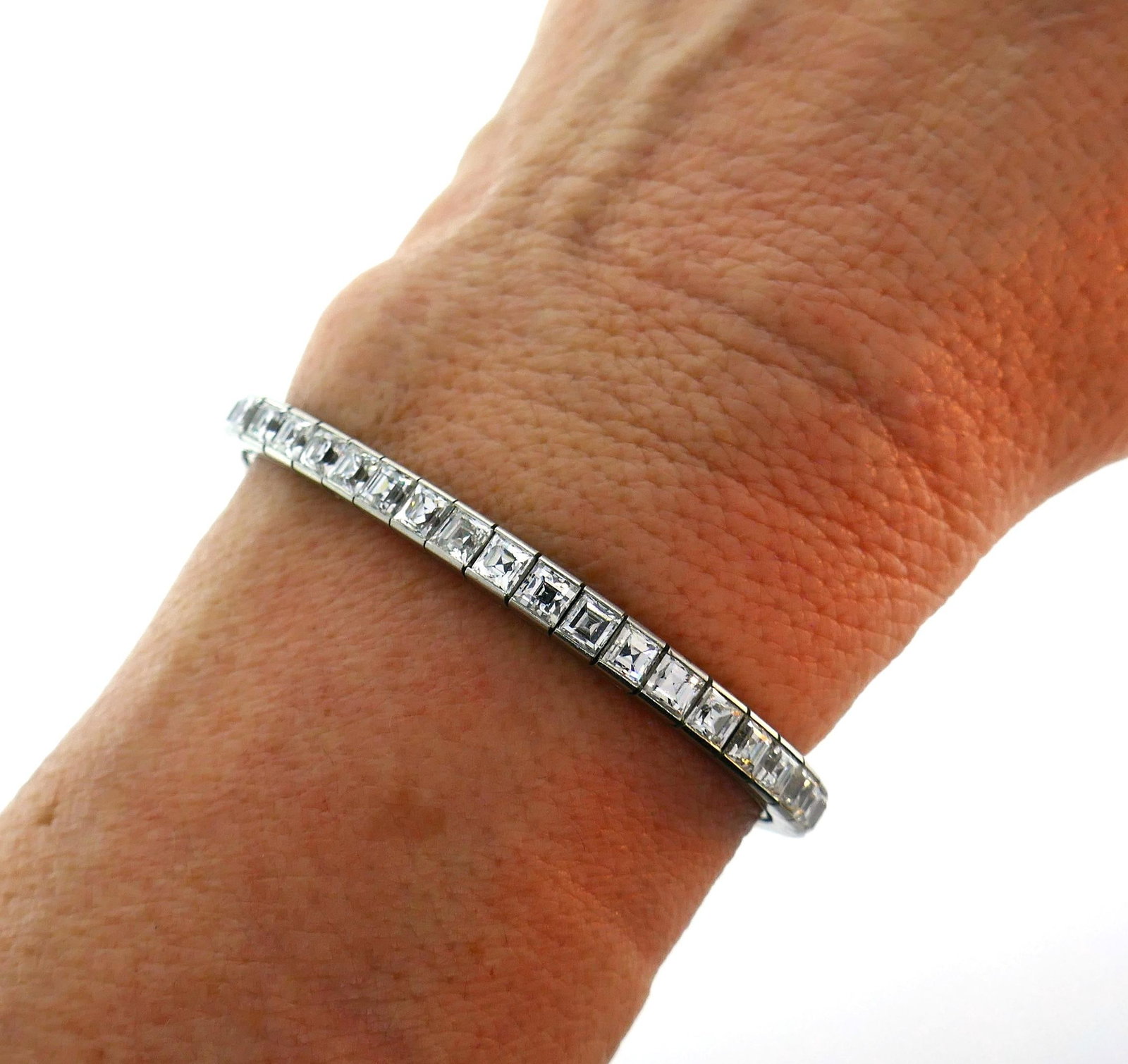 Tiffany & Co. Diamond Platinum Tennis Line Bracelet, 1950s - 16