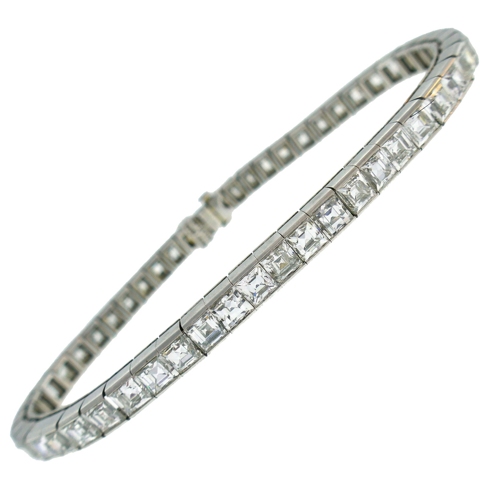 Tiffany & Co. Diamond Platinum Tennis Line Bracelet, 1950s - 7