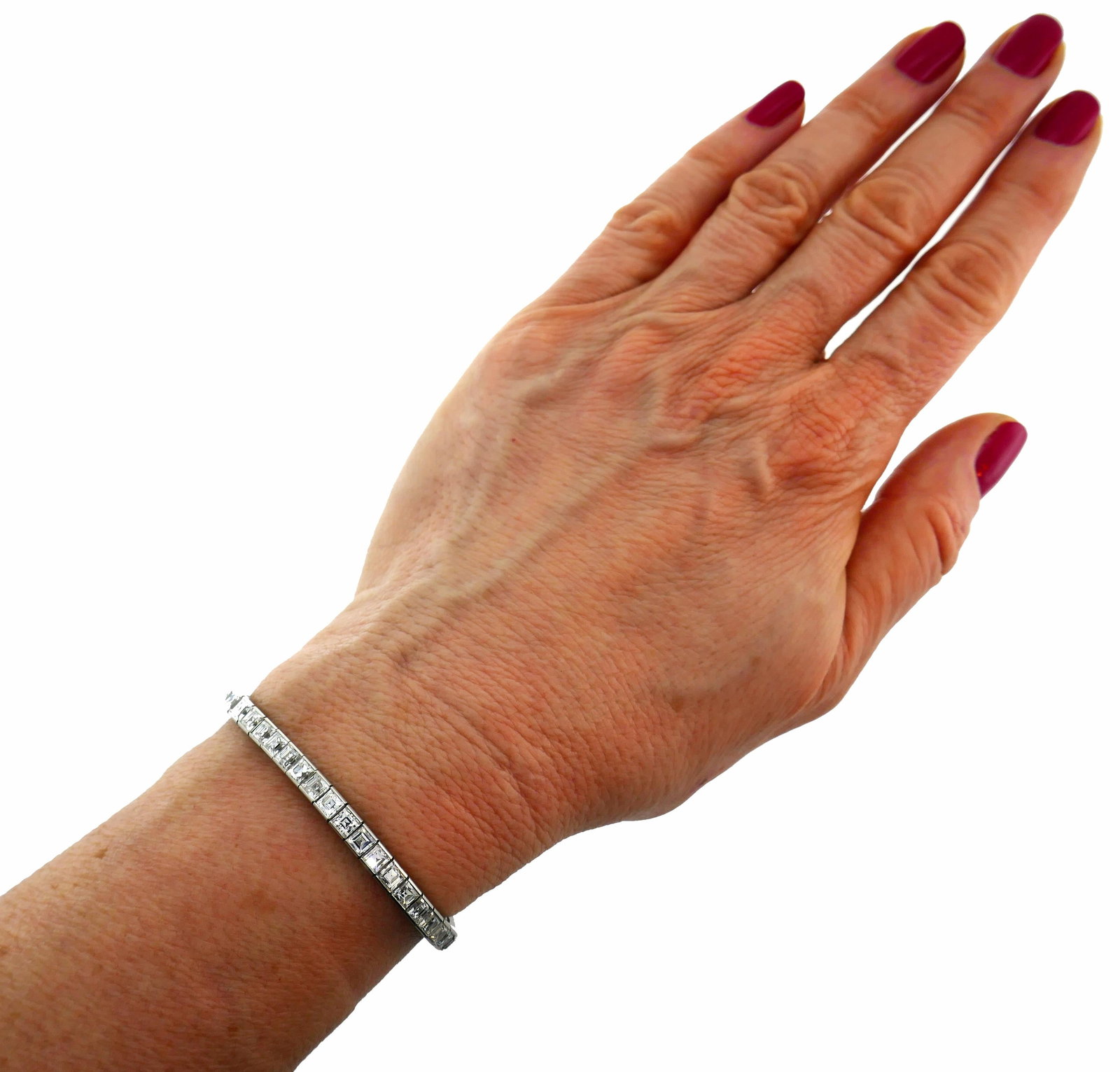 Tiffany & Co. Diamond Platinum Tennis Line Bracelet, 1950s - 9