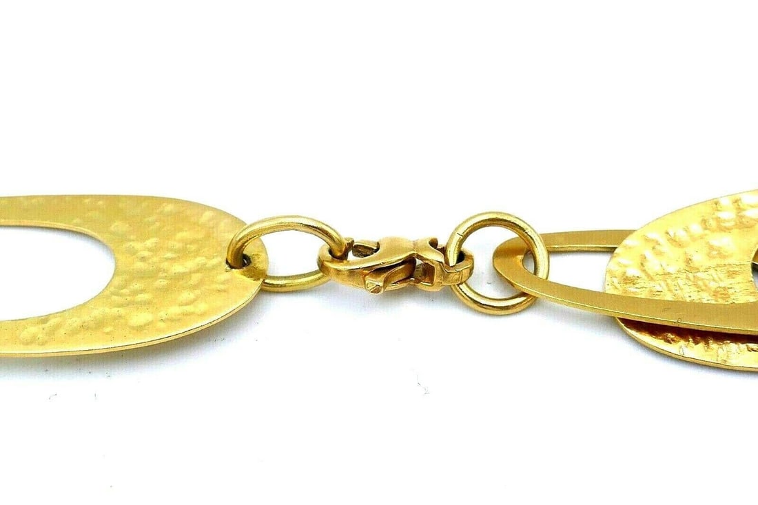 Vintage 14k Yellow Gold Flat Link Necklace - 4