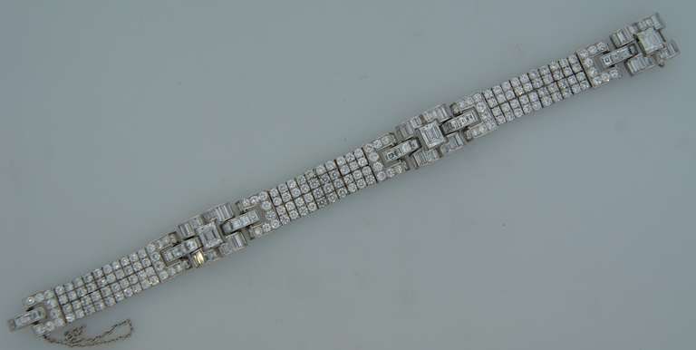 c.1960s OSCAR HEYMAN Diamond Platinum Bracelet - 2
