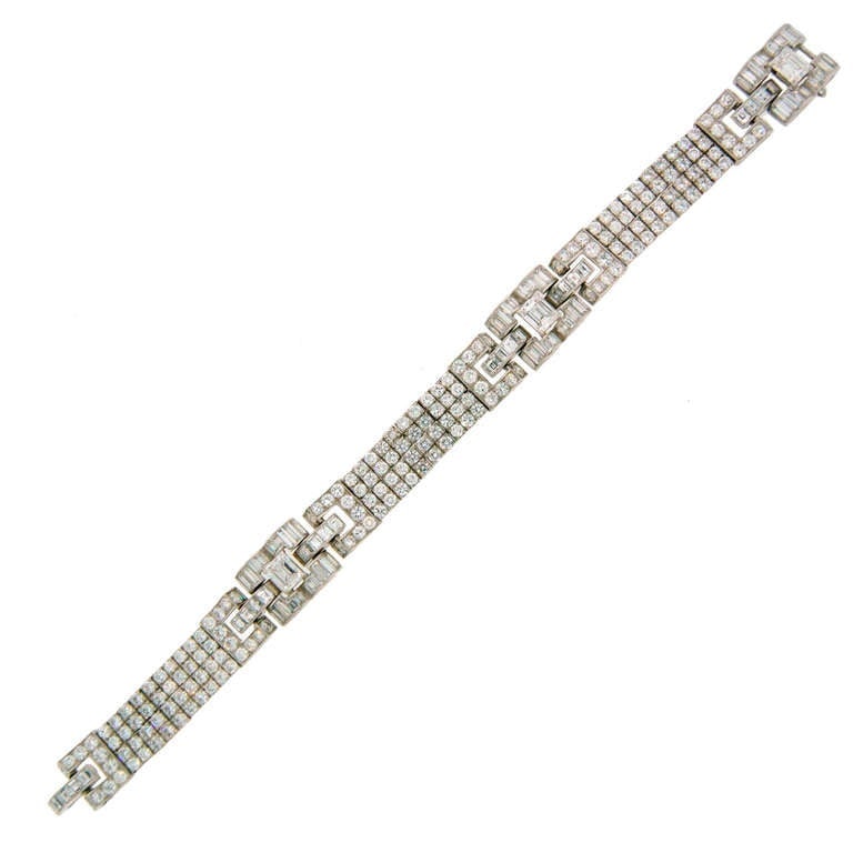 c.1960s OSCAR HEYMAN Diamond Platinum Bracelet - 7