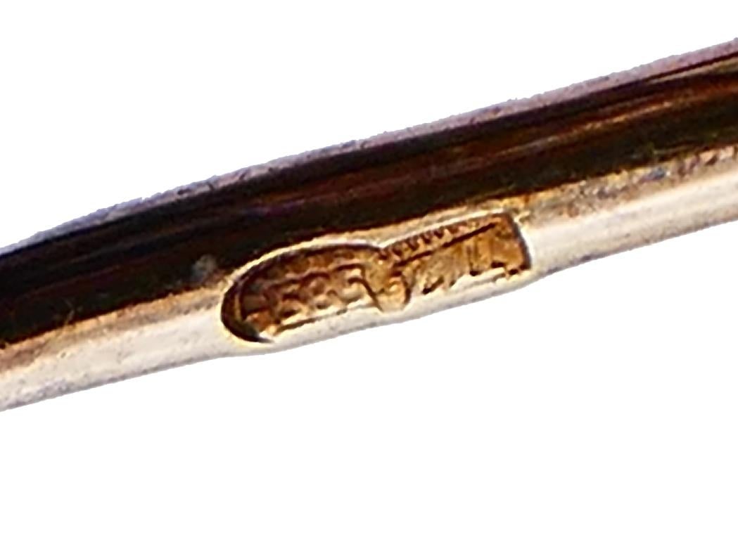 Victorian Natural Pearl Diamond Tie Pin in Silver and 14k Yellow Gold GIA Report - 5