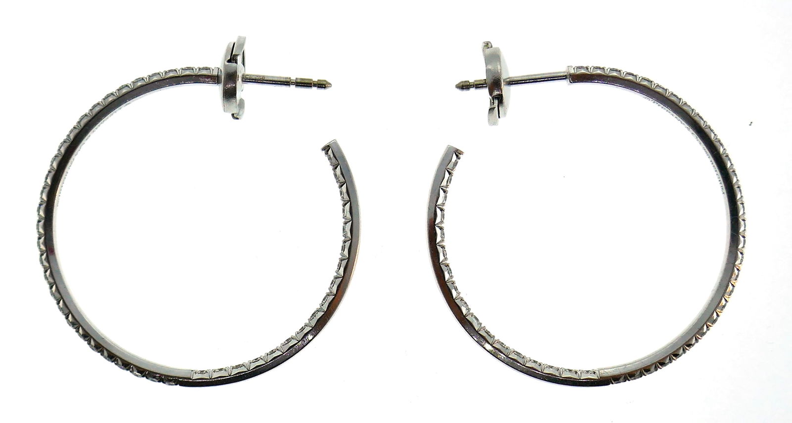 Tiffany & Co. Diamond White Gold Hoop Earrings - 2