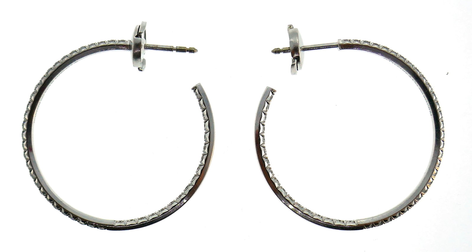 Tiffany & Co. Diamond White Gold Hoop Earrings - 8