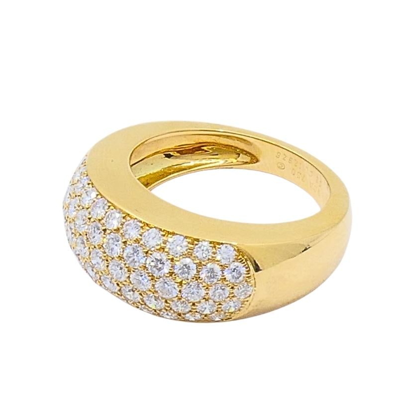 Van Cleef & Arpels Pave Diamond Gold Dome Ring - 11