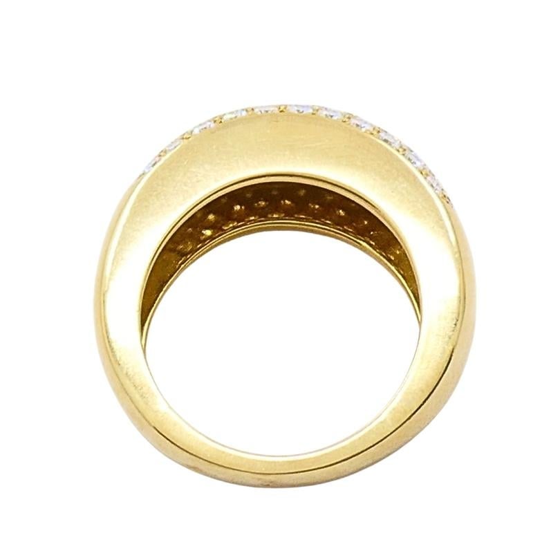 Van Cleef & Arpels Pave Diamond Gold Dome Ring - 14