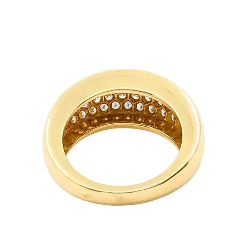 Van Cleef & Arpels Pave Diamond Gold Dome Ring - 15