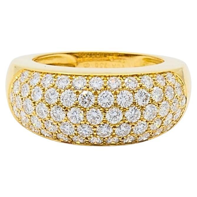 Van Cleef & Arpels Pave Diamond Gold Dome Ring - 7