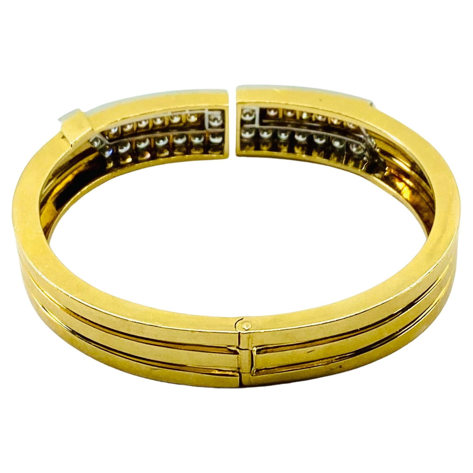 David Webb Gold Bracelet Platinum Diamond Bangle - 13