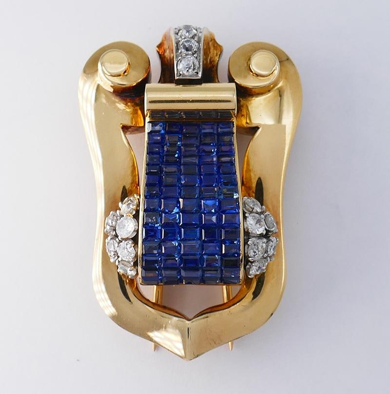 Boucheron 18k Gold Retro Clip Pin Brooch - 10