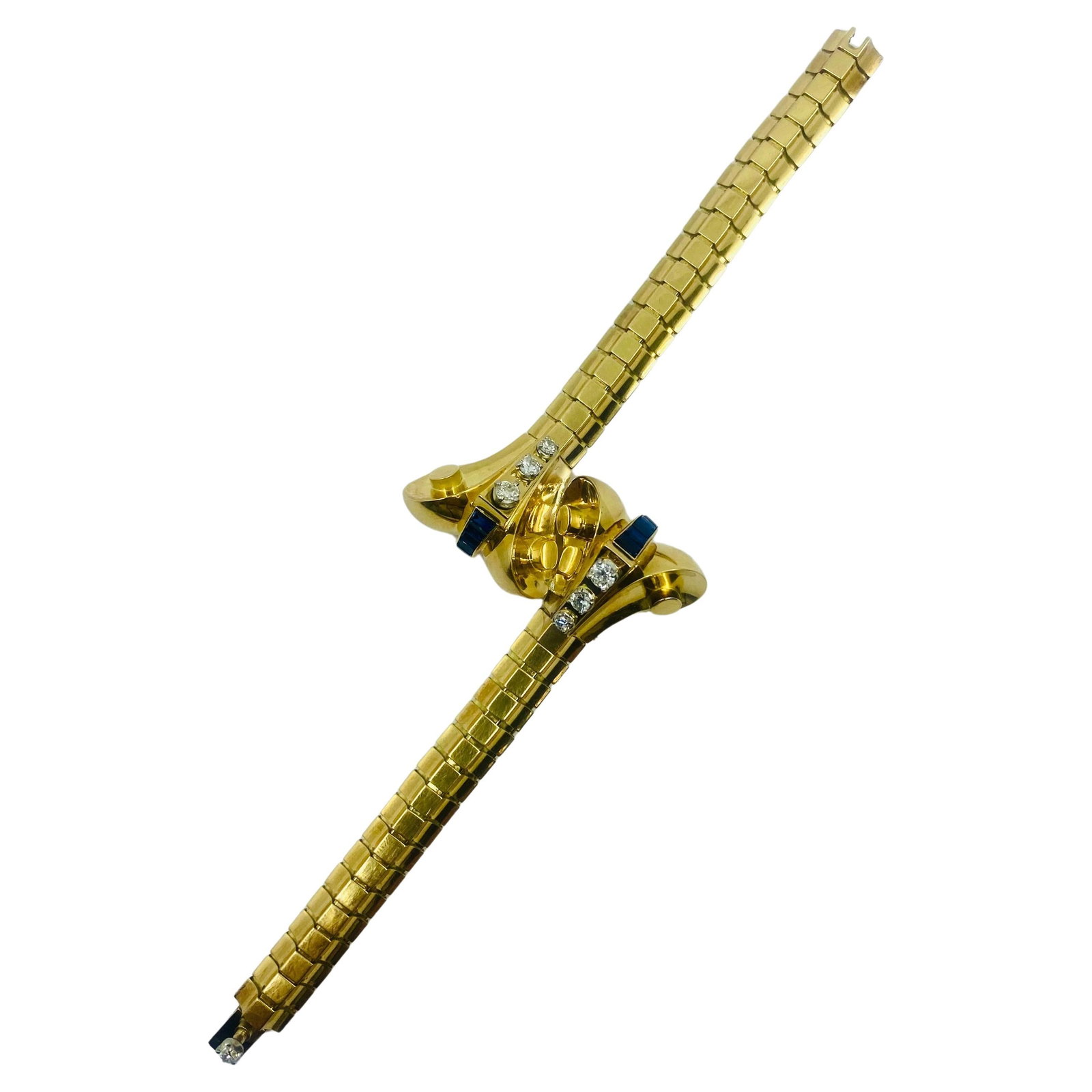 Van Cleef & Arpels Diamond Sapphire Gold Snake Bracelet - 11