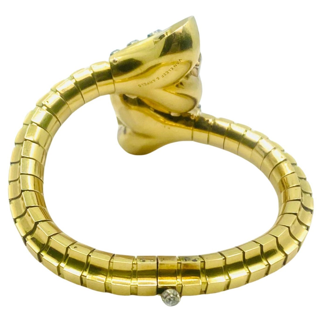 Van Cleef & Arpels Diamond Sapphire Gold Snake Bracelet - 5
