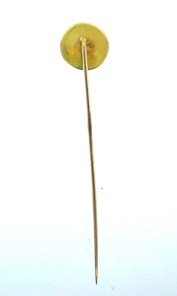 Antique 10k Yellow Gold Hand Engraved Pin - 2