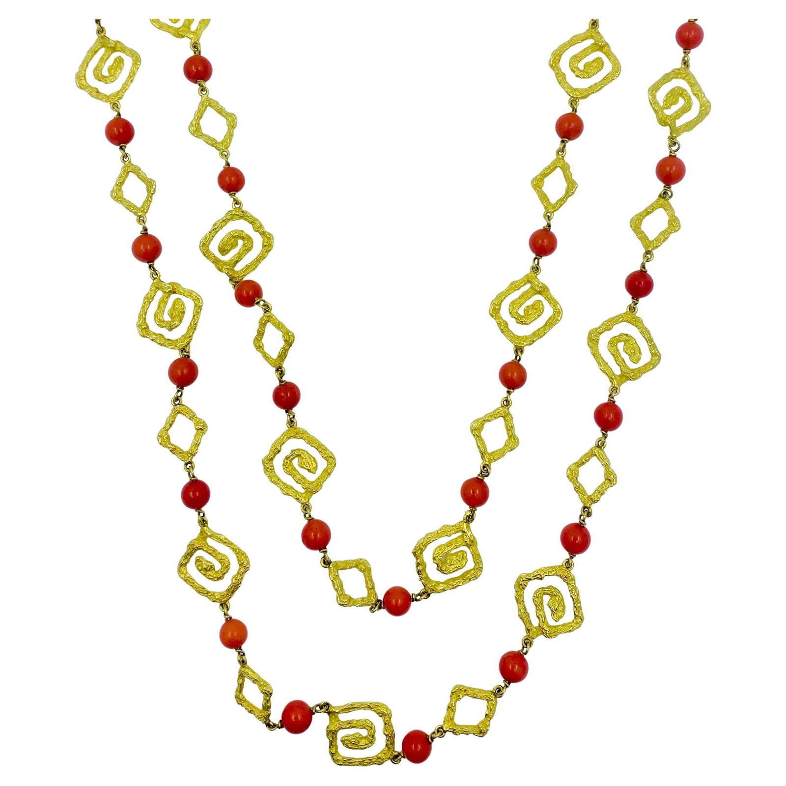 Tabbah Coral Gold Necklace - 7