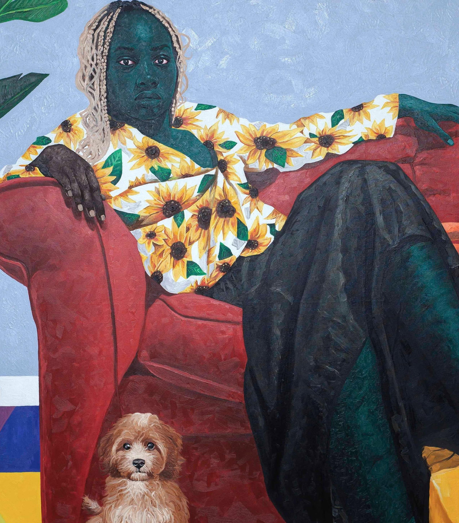 Lawrence Amoo, A Place To Rest - 21st Century, Contemporary, Figurative, Women, Dog, Modern Art, - 5