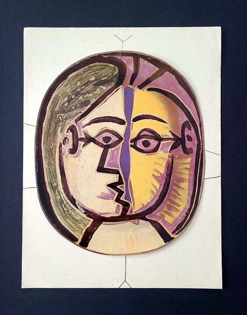PABLO PICASSO BEAUTIFUL VINTAGE 1948 CERAMIQUE PRINT FRAMED - 2