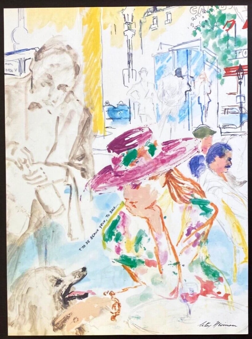 LEROY NEIMAN + SKETCHBOOK DRAWING PARIS + CIRCA 1970'S + SIGNED PRINT FRAMED - 2