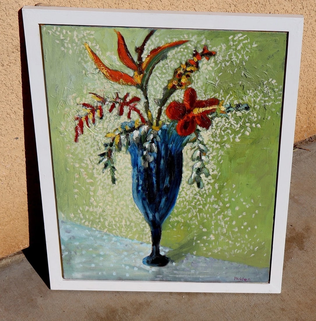 MARTHA HOLDEN California Modernist French Flowers in a Blue Vase was $4890 - 3