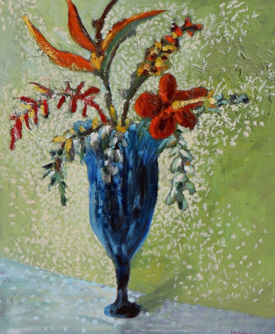 MARTHA HOLDEN California Modernist French Flowers in a Blue Vase was $4890 - 4