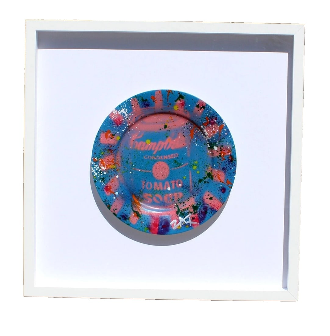 E.M. ZAX Campbells Soup Plate Acrylic & Spray Paint on 10-1/2" Diameter Plate - 2