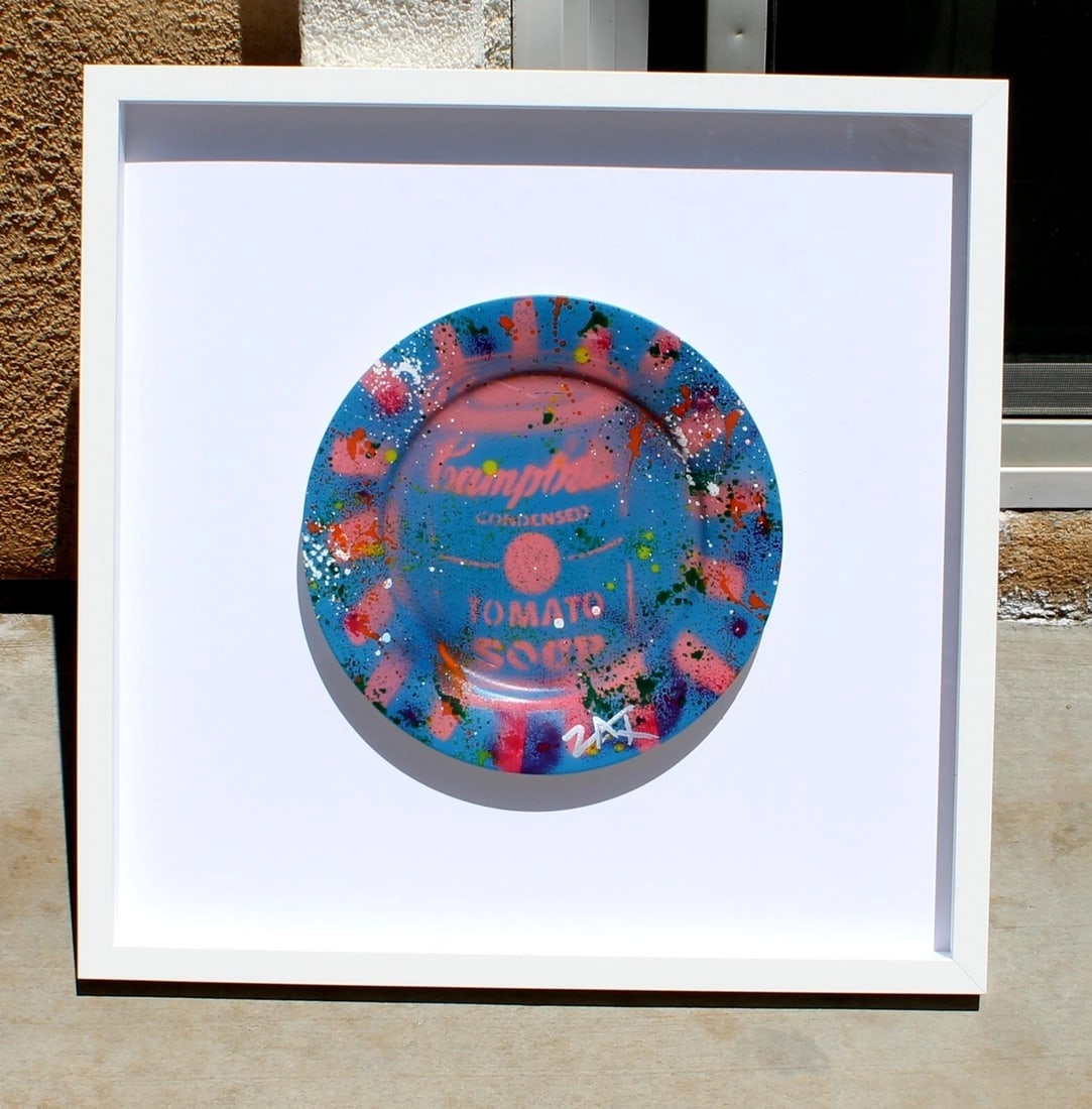 E.M. ZAX Campbells Soup Plate Acrylic & Spray Paint on 10-1/2" Diameter Plate - 3