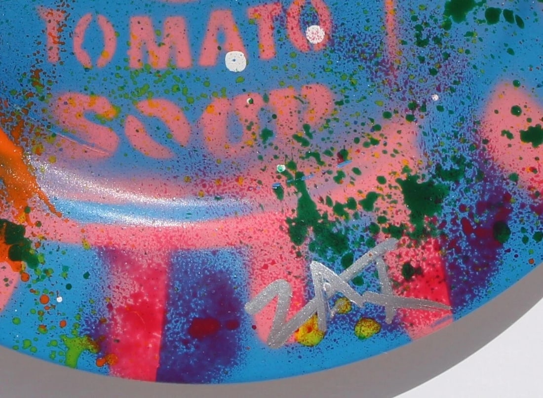 E.M. ZAX Campbells Soup Plate Acrylic & Spray Paint on 10-1/2" Diameter Plate - 5