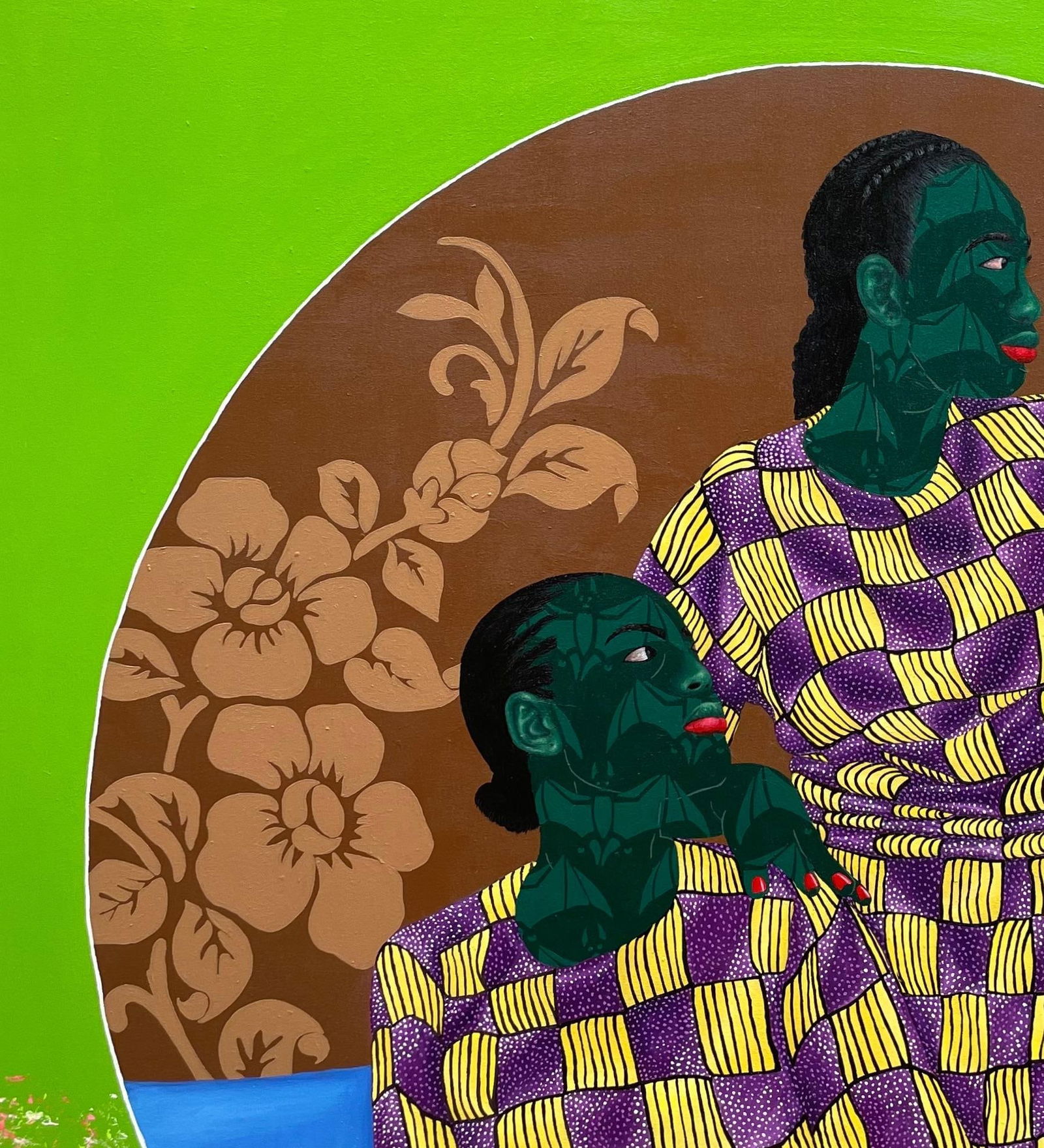 Oluwafemi Afolabi, Sisters in Yellow 4 -21st Century, Contemporary, Figurative, Love African Fabric, - 12