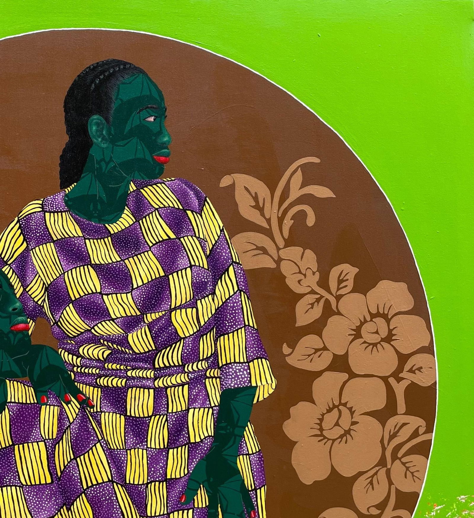 Oluwafemi Afolabi, Sisters in Yellow 4 -21st Century, Contemporary, Figurative, Love African Fabric, - 13
