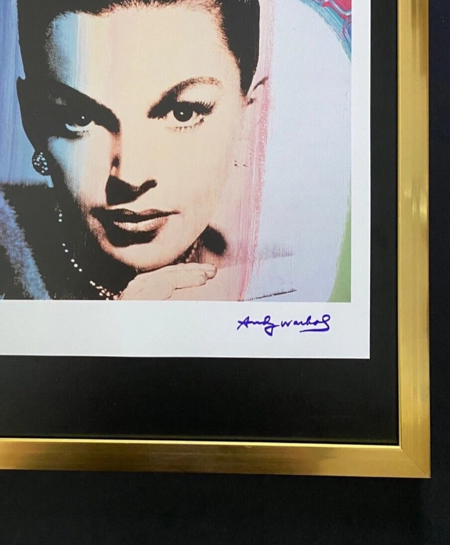 ANDY WARHOL + SIGNED 1984 JUDY GARLAND PRINT MOUNTED & FRAMED - 3