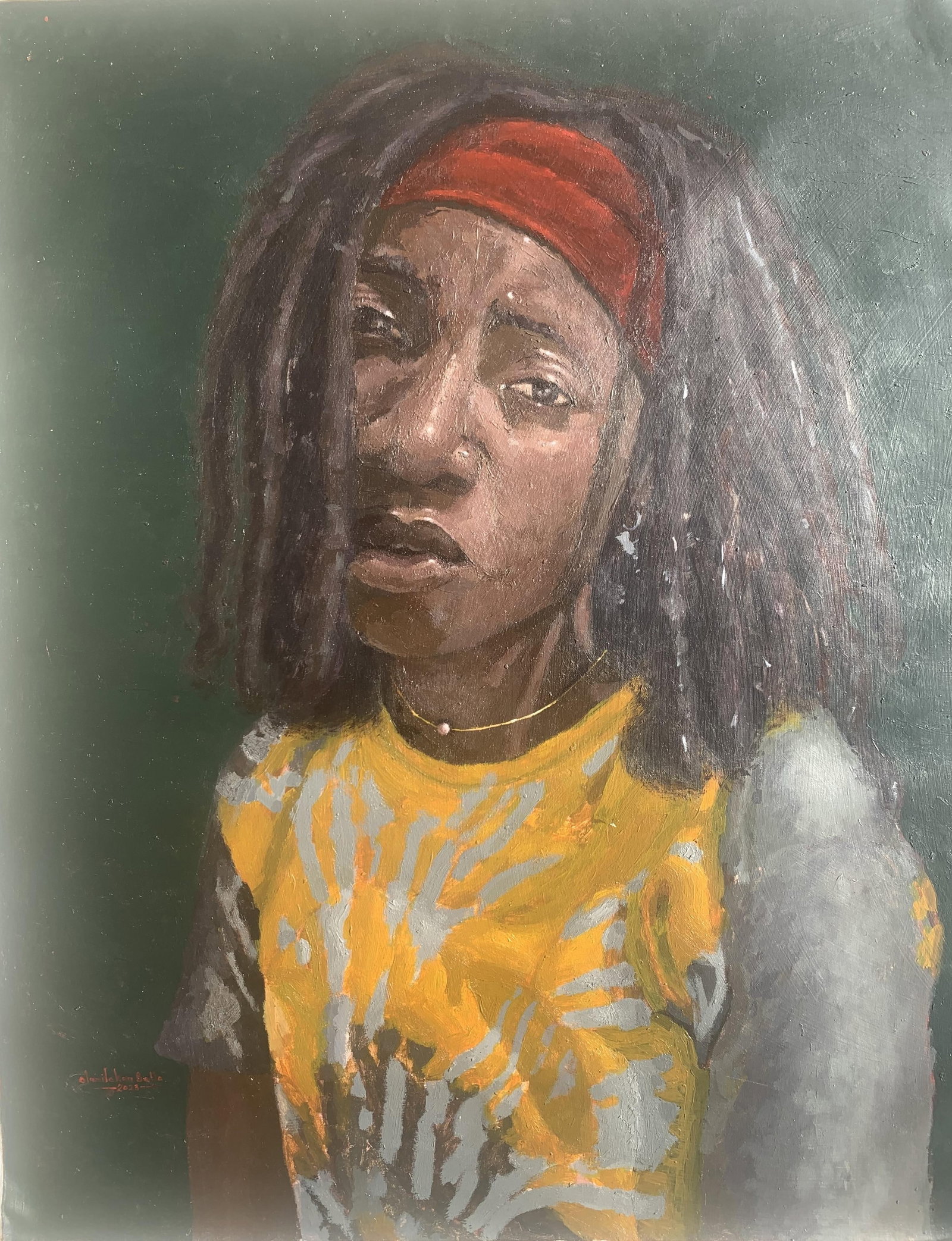 Olamilekan Bello, Lonely With Thoughts 1 - 21st Century, Contemporary, Figurative Portrait, Women, - 8