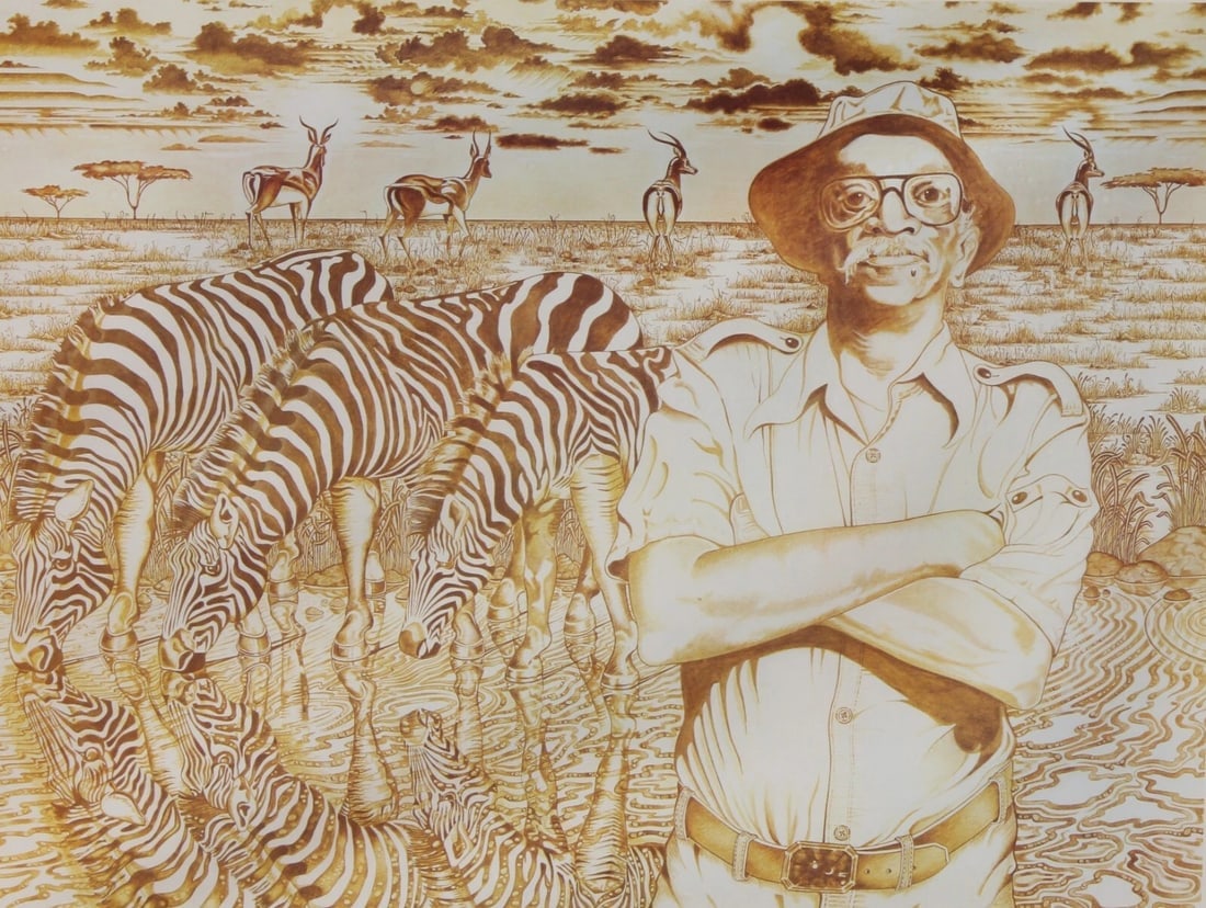 DENISE BANKUTI Homage to Charles White with Safari Animals S/N Lithograph 5/300 - 3
