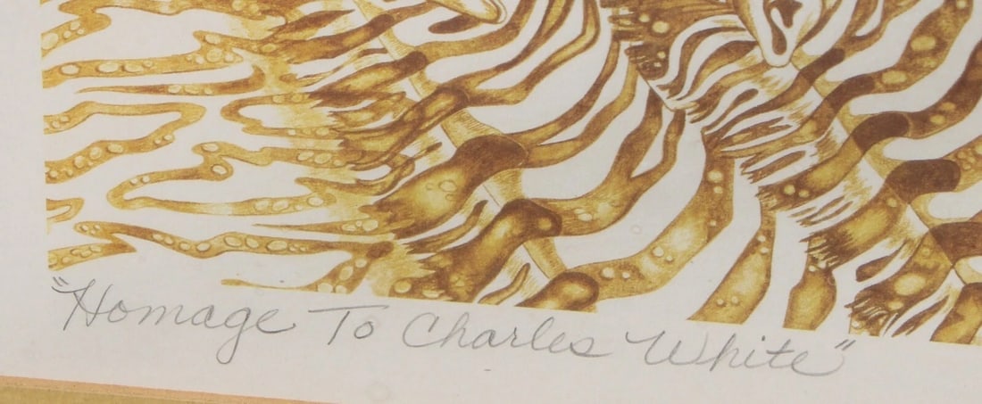 DENISE BANKUTI Homage to Charles White with Safari Animals S/N Lithograph 5/300 - 7