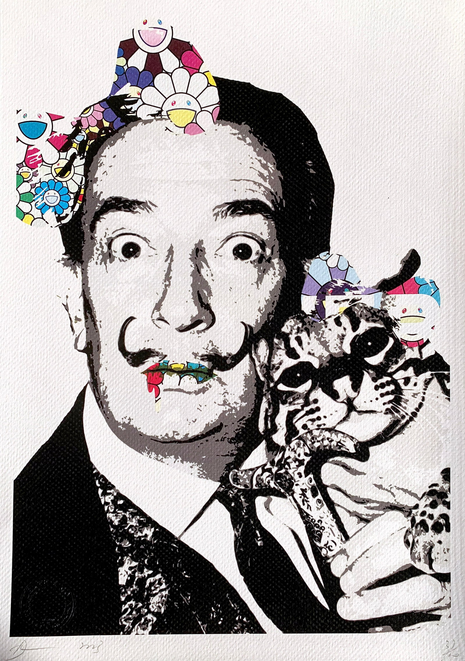 DEATH NYC Dali: Title: DEATH NYC DaliDate/Period: 21st CenturyMaterials:Giclee on Fine art 300 gsm paperSize:17 3/4 x 12 1/2 inchesDescription:Artist: Death NYC, limited edition giclee on paper, out of eddition of