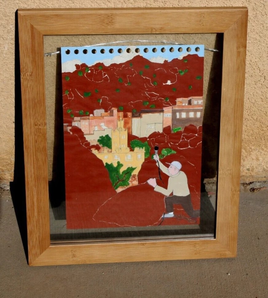 SCOLI ACOSTA Man "Recording Tafraoute" Mixed Media on Paper Compare at $3k - 2