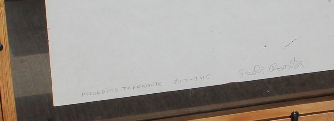 SCOLI ACOSTA Man "Recording Tafraoute" Mixed Media on Paper Compare at $3k - 6