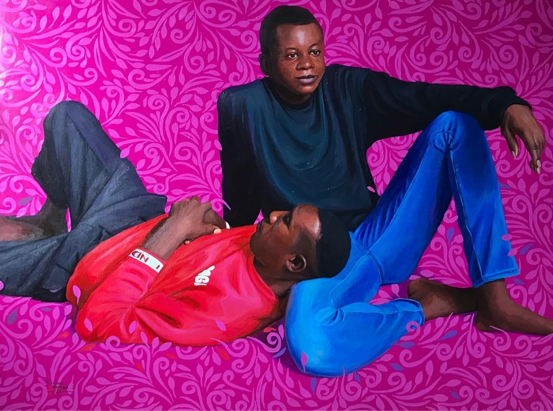 Kehinde Mayowa, My Brother - 21st Century Contemporary, Figurative Portrait, Men, Colour Pattern, - 11