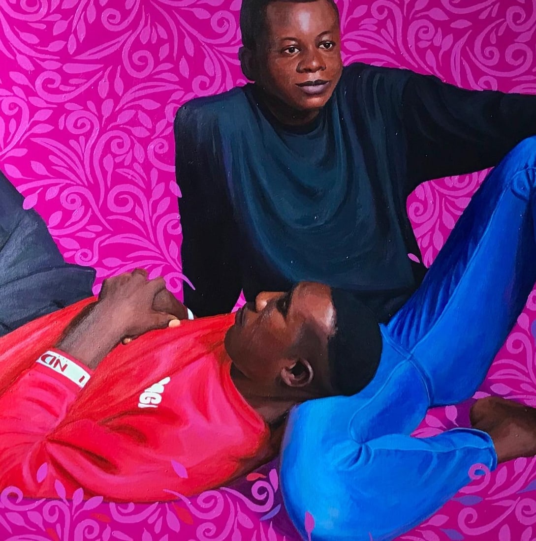 Kehinde Mayowa, My Brother - 21st Century Contemporary, Figurative Portrait, Men, Colour Pattern, - 4