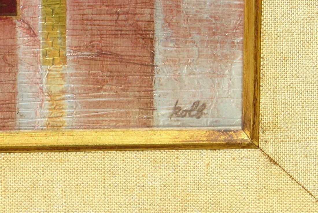 JULIE KOLB Circa 1970's Glimmering Venetian Sunset Collage - 4