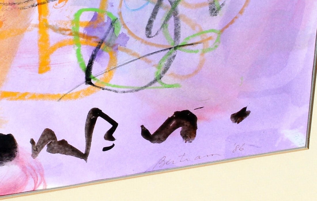 JIM BERTRAM California Modernist Calligraphic Mixed Media Abstract 1986 - 4